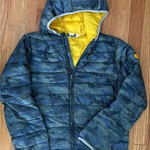 GAP Kids Camo Puffer Jacket - Blue and Yellow size XL (12/14)